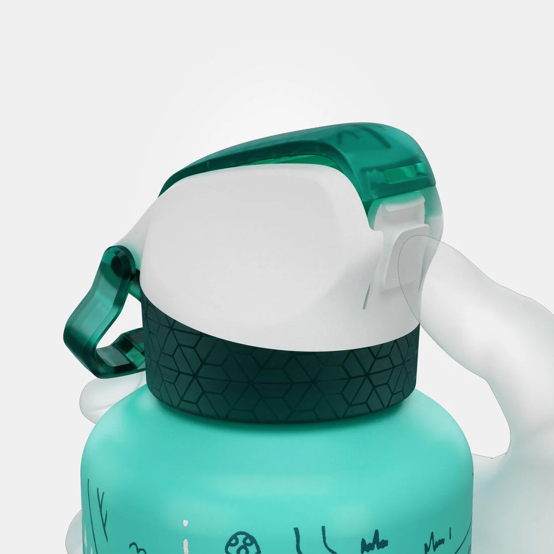 Gourde 500 enfant 0,6L en alu, bouchon instantané, pipette et paille, randonnée - Image 17