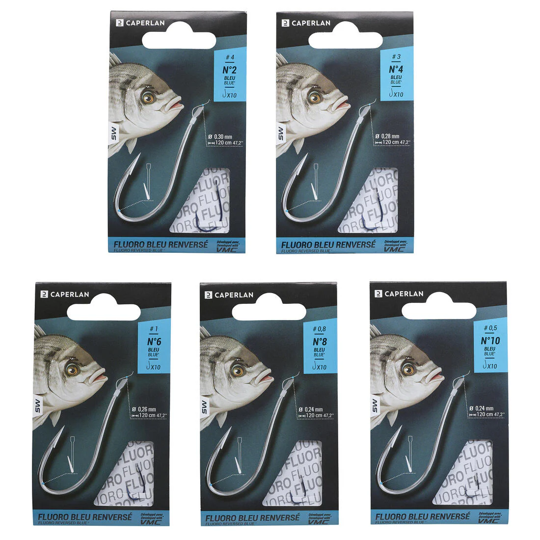 Hameçons montés a palette SN HOOK fluorosea bluereversed pêche en mer - Image 5