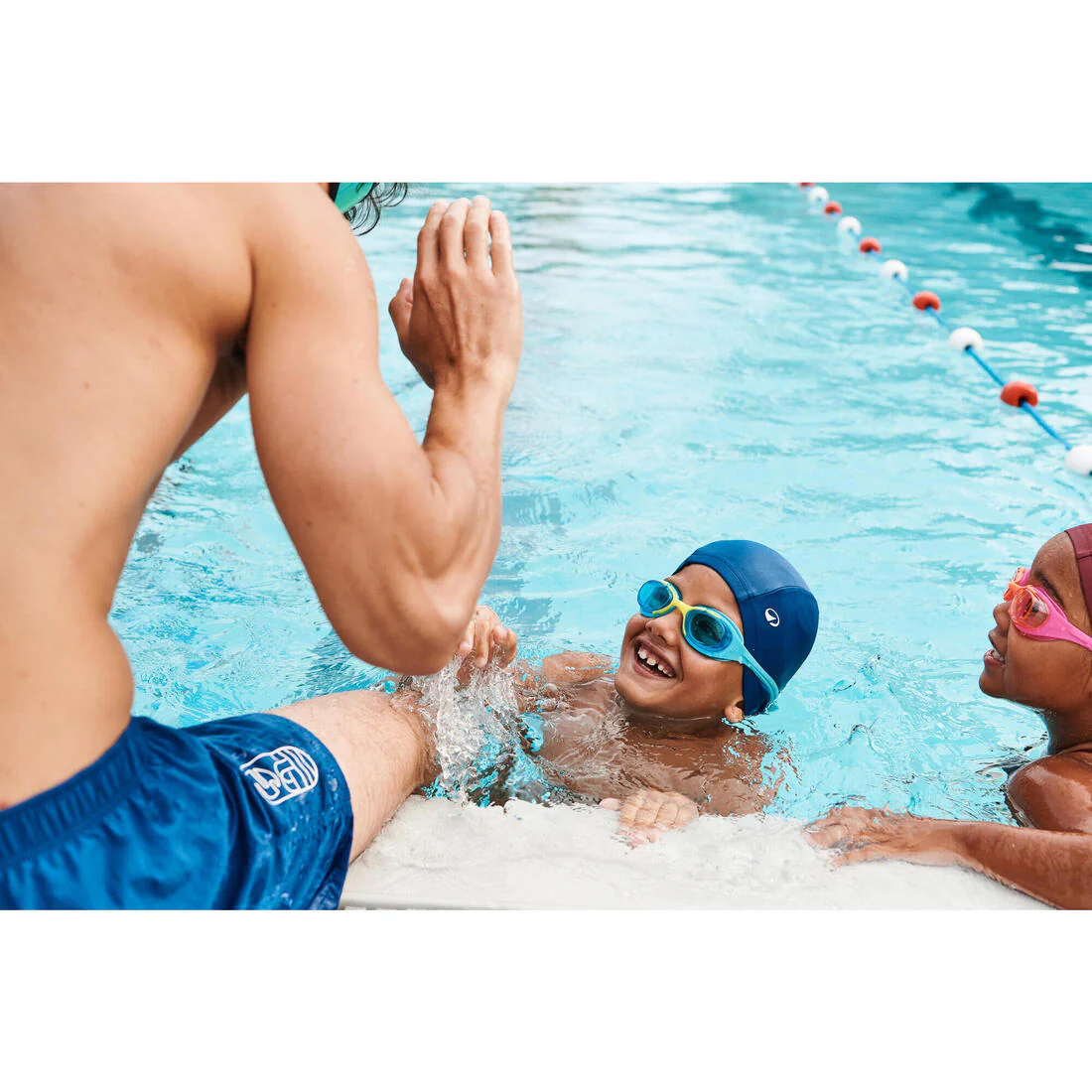 Kit de natation Garçon : maillot de bain, lunettes, bonnet, sac - 100 Bleu - Image 7