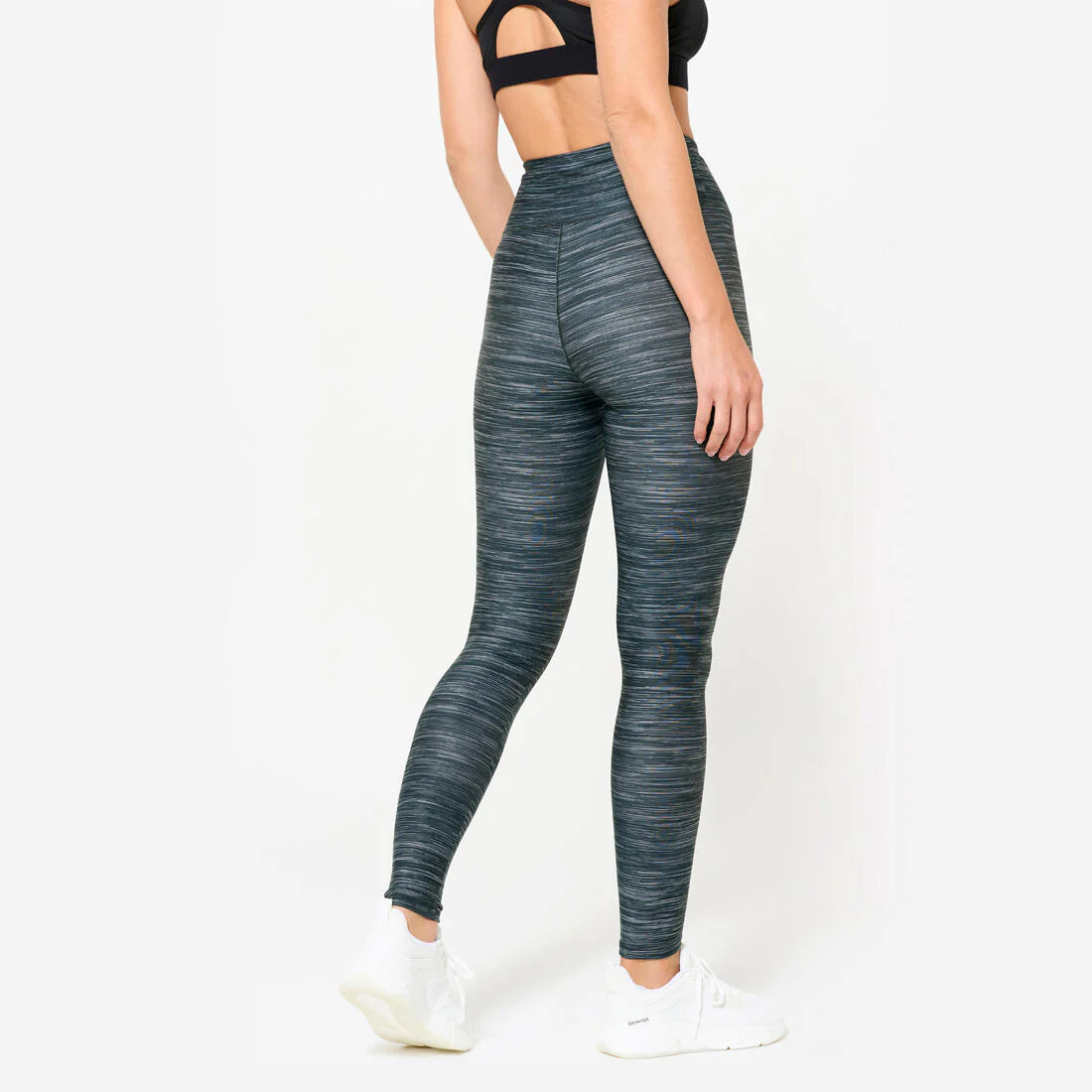 Legging de sport taille haute et respirant femme, imprimé gris chiné - Image 14