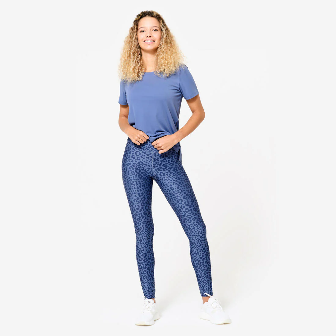 Legging de sport taille haute et respirant femme, imprimé gris chiné - Image 6