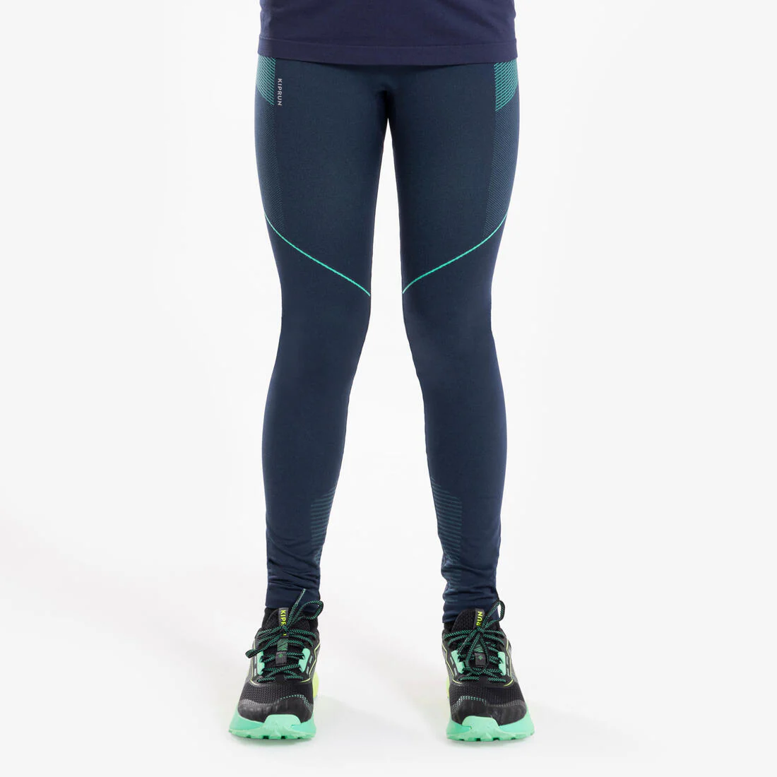 Legging de running Enfant sans couture - KIPRUN CARE 500 Marine