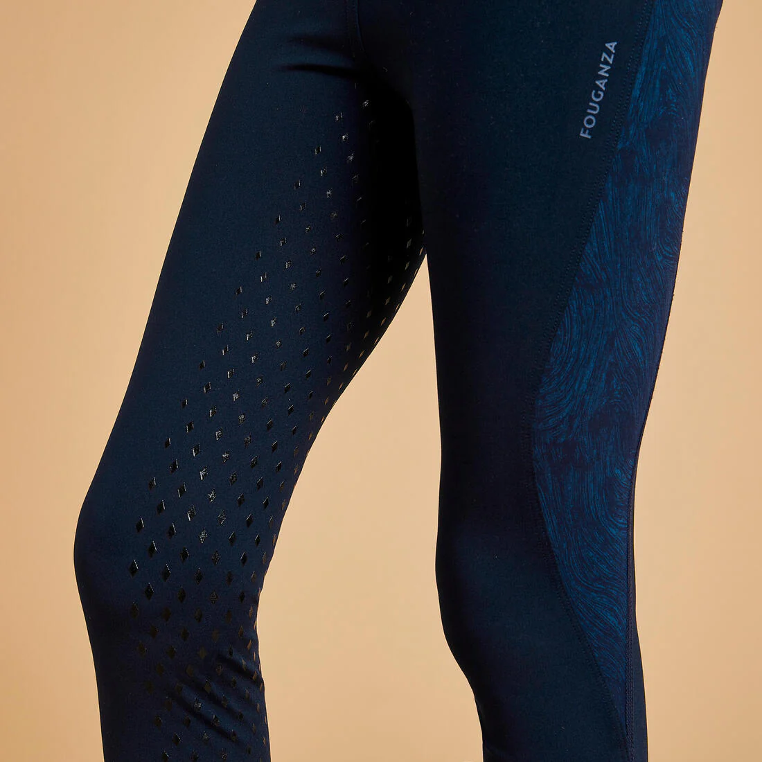 Legging équitation fullgrip Enfant - 500 marine print - Image 12