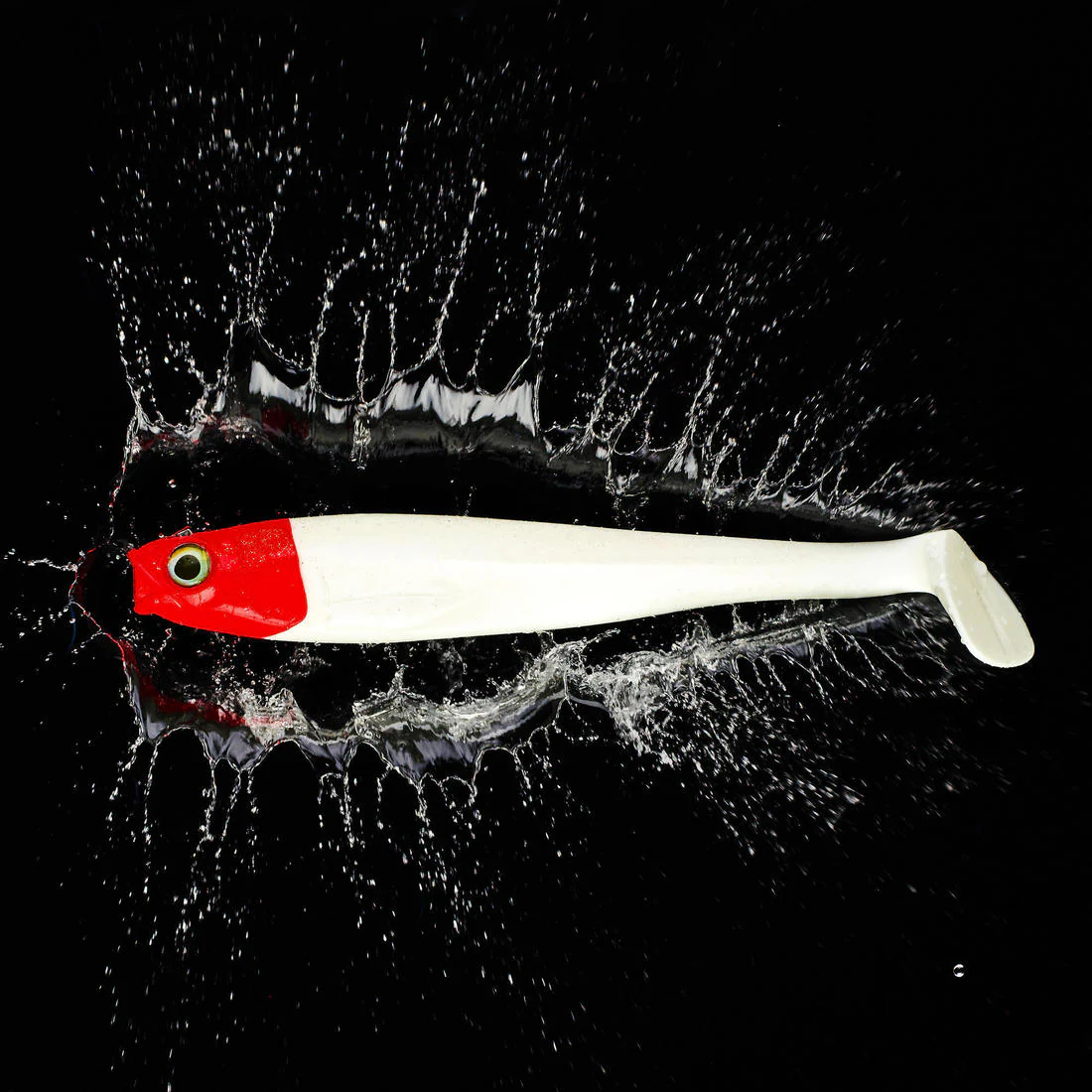 LEURRE SOUPLE PÊCHE DU SILURE KIT ROGEN 160 DOS JAUNE / TETE ROUGE - Image 5