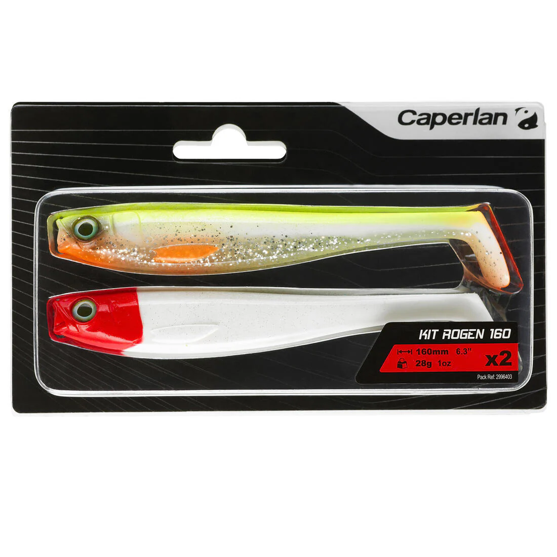 LEURRE SOUPLE PÊCHE DU SILURE KIT ROGEN 160 DOS JAUNE / TETE ROUGE - Image 6