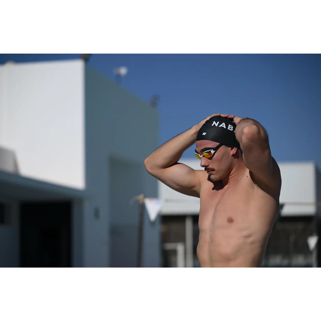 Lunettes de natation Taille Unique - Bfit blanches verres miroirs - Image 23