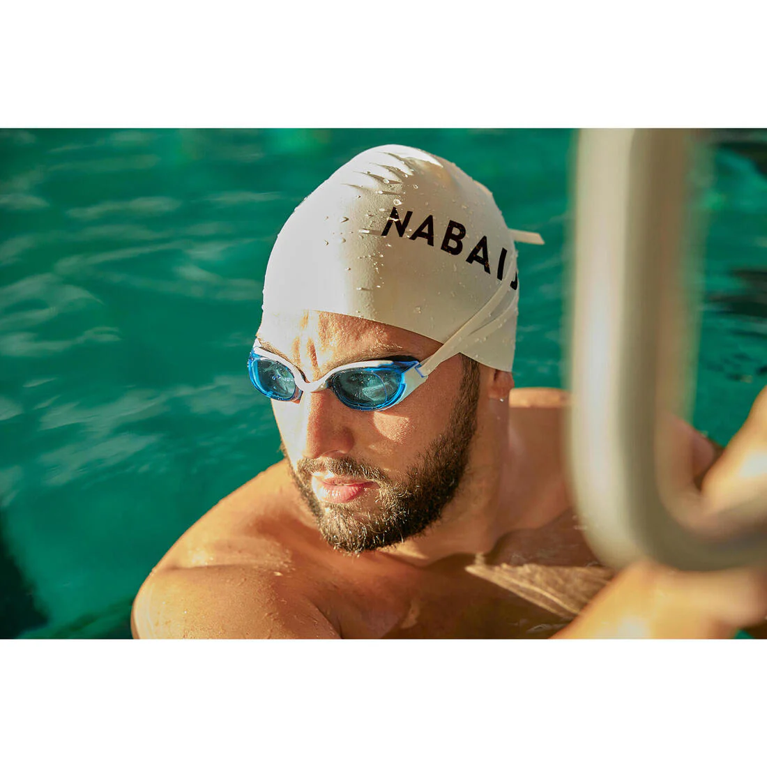 Lunettes de natation Taille Unique - Bfit blanches verres miroirs - Image 27