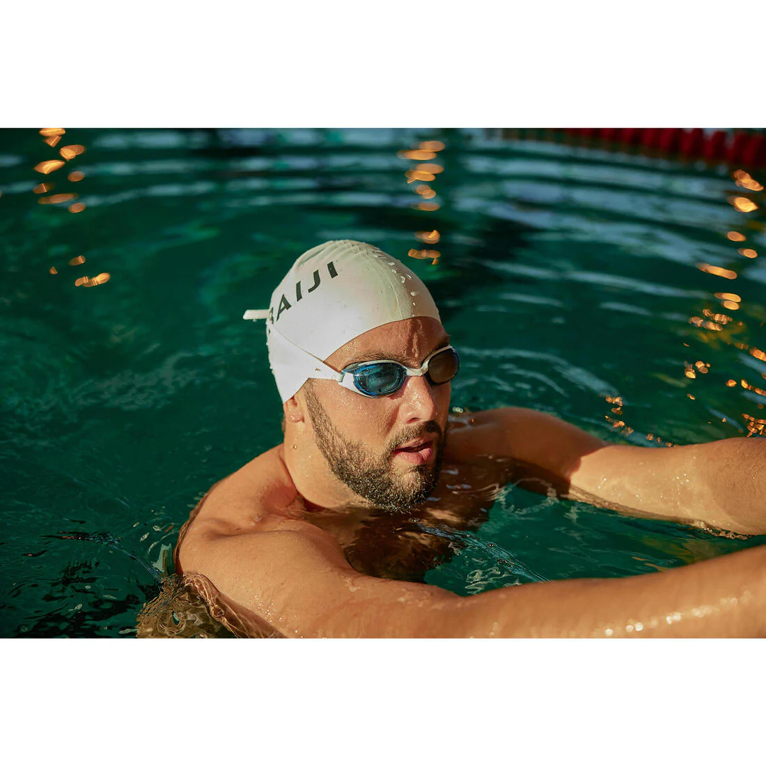 Lunettes de natation Taille Unique - Bfit blanches verres miroirs - Image 29