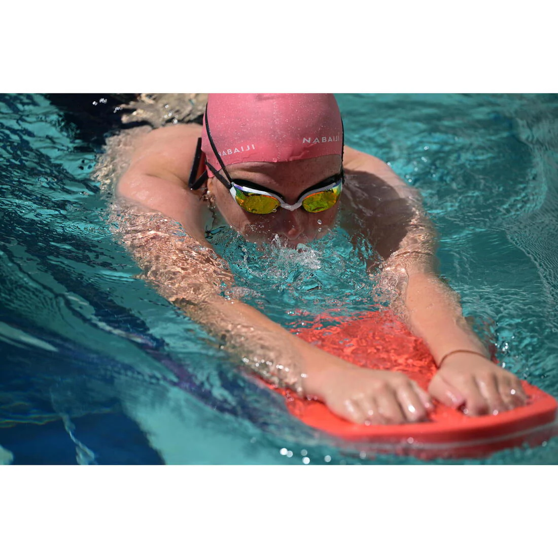 Lunettes de natation Taille Unique - Bfit blanches verres miroirs - Image 32