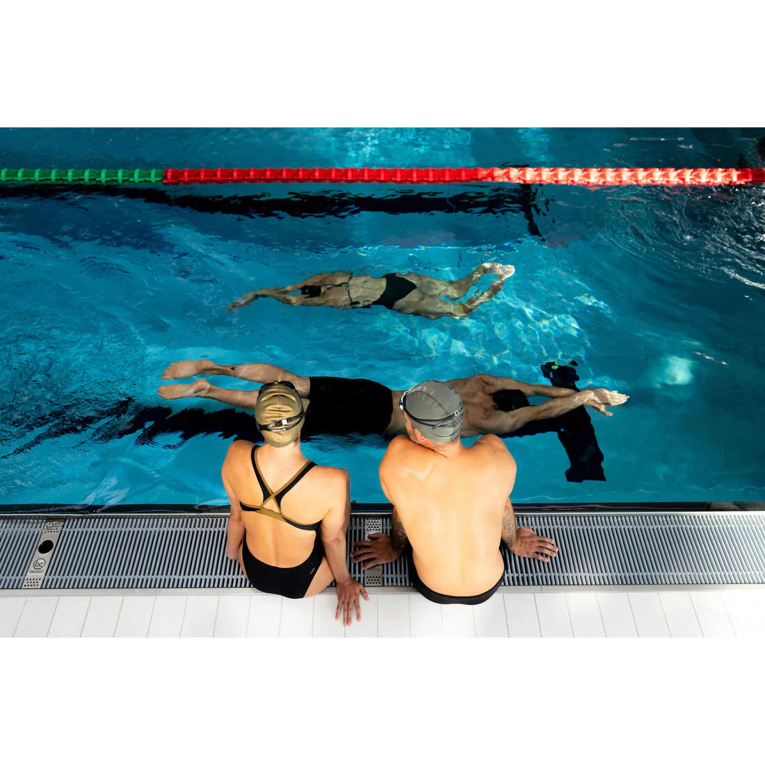 Maillot de bain 1 pièce natation femme, Laia noir or - Image 11