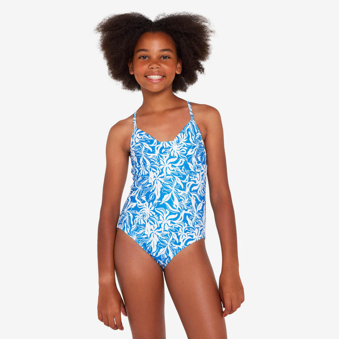 Maillot de bain une pièce surf bretelles croisées Fille - 500 Caly