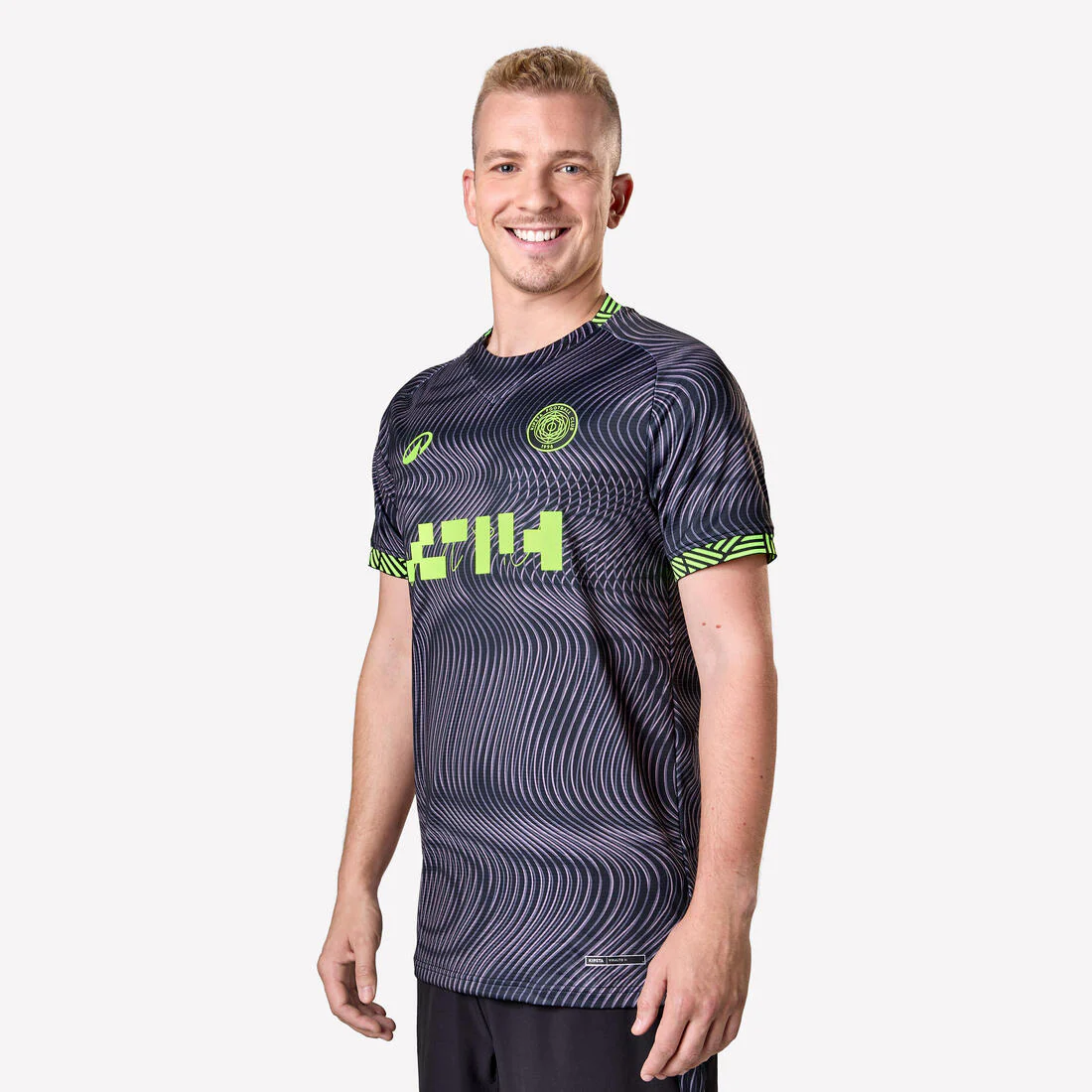 Maillot de football adulte Viralto II wavy noir & jaune fluo - Image 3