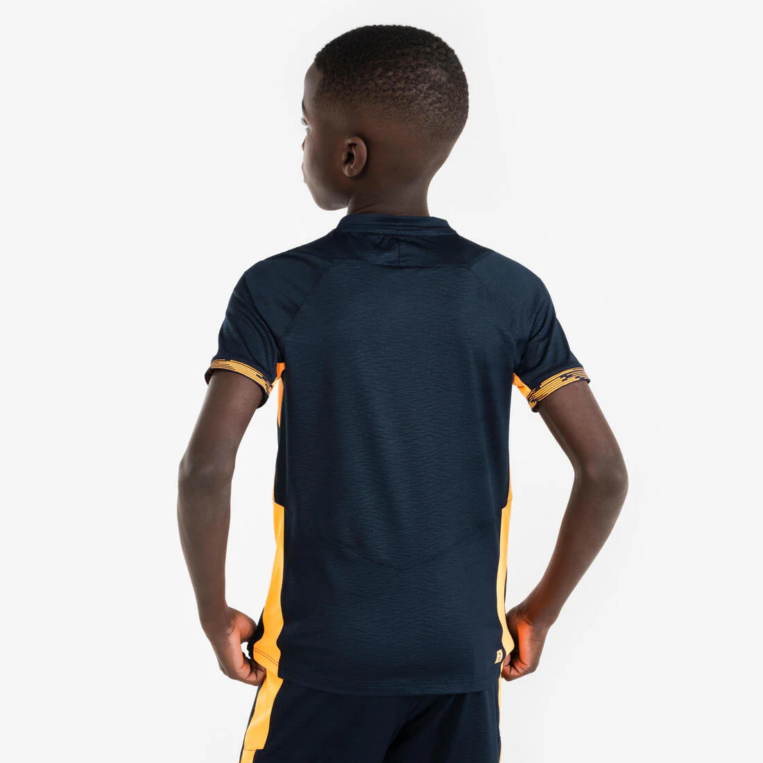 Maillot de football CLR manches courtes Enfant Orange et Marine - Image 2