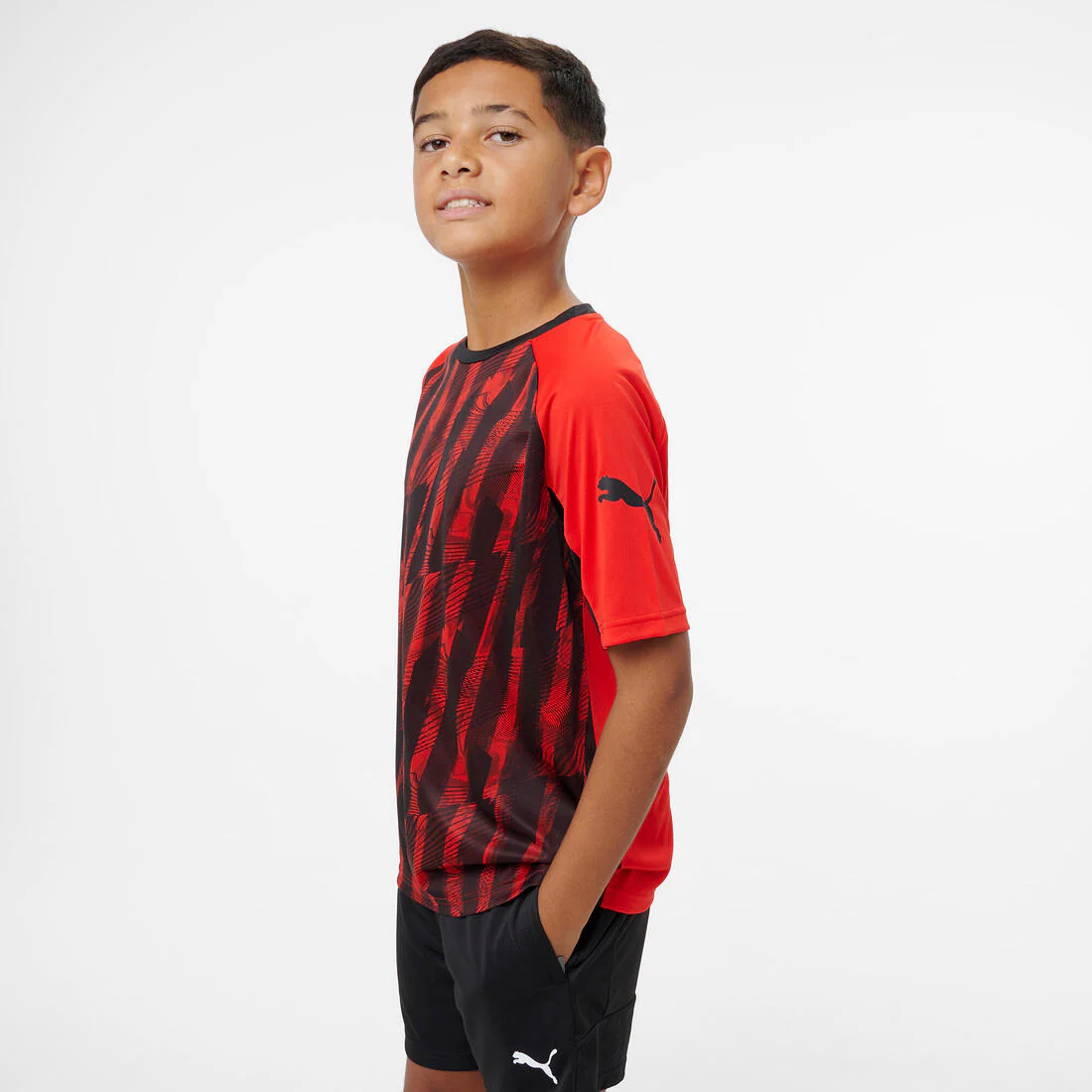 Maillot de football Puma IndividualLIGA 26 Enfant Noir/Rouge - Image 5