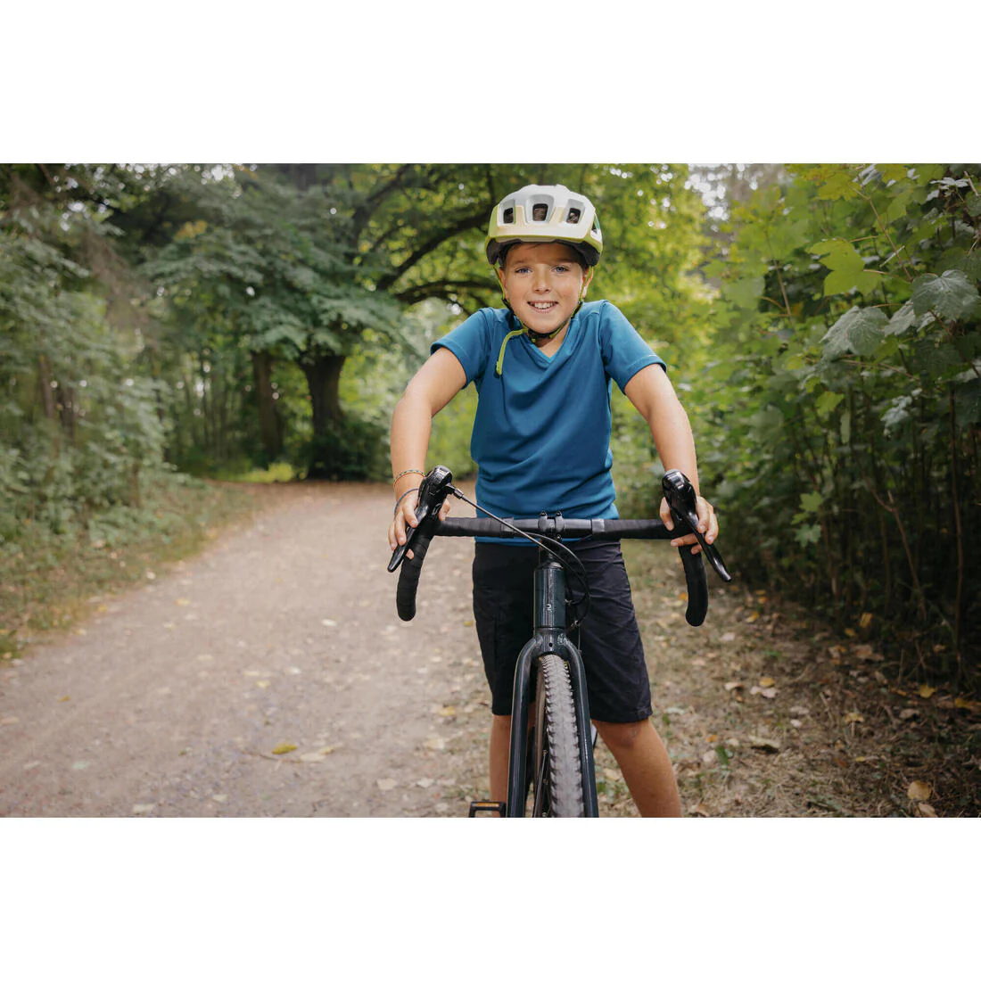 MAILLOT MANCHES COURTES VÉLO ENFANT 100 BLEU 7-13ANS - Image 12