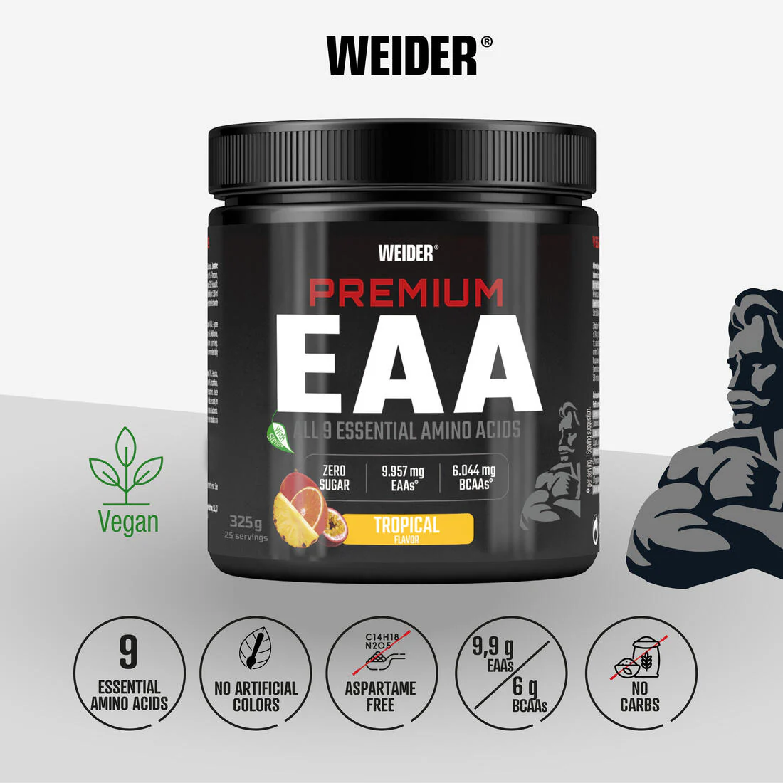 Mélange de 9 acides aminés EAA tropical, Premium 375g - Image 2