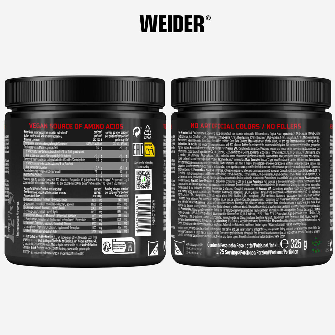 Mélange de 9 acides aminés EAA tropical, Premium 375g - Image 3