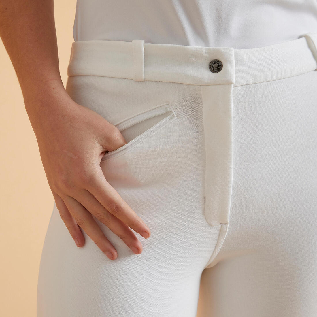 Pantalon de concours équitation Femme - 100 blanc - Image 4