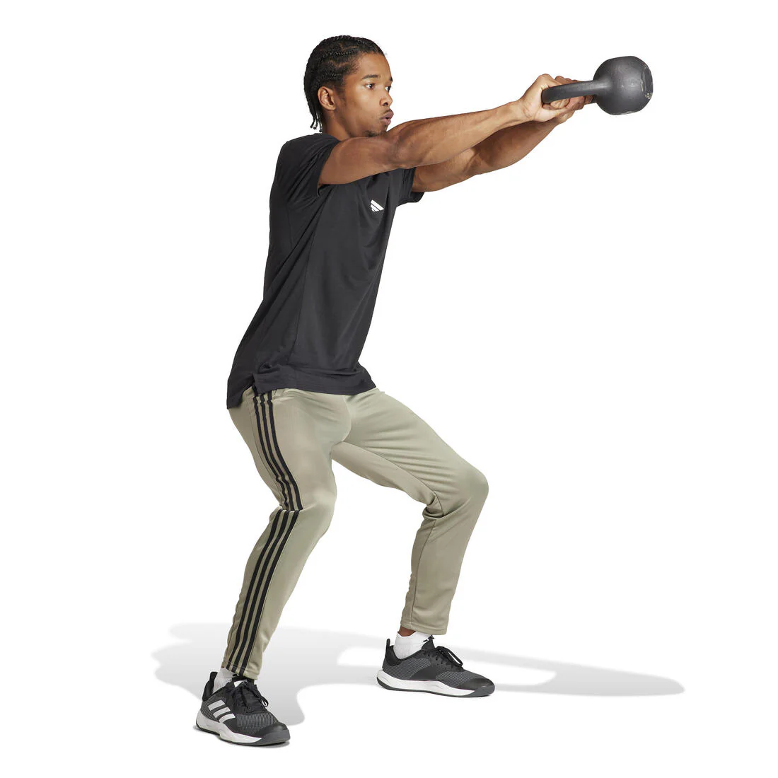 PANTALON JOGGING DE FITNESS CARDIO ADIDAS HOMME GRIS ARGENT - Image 3