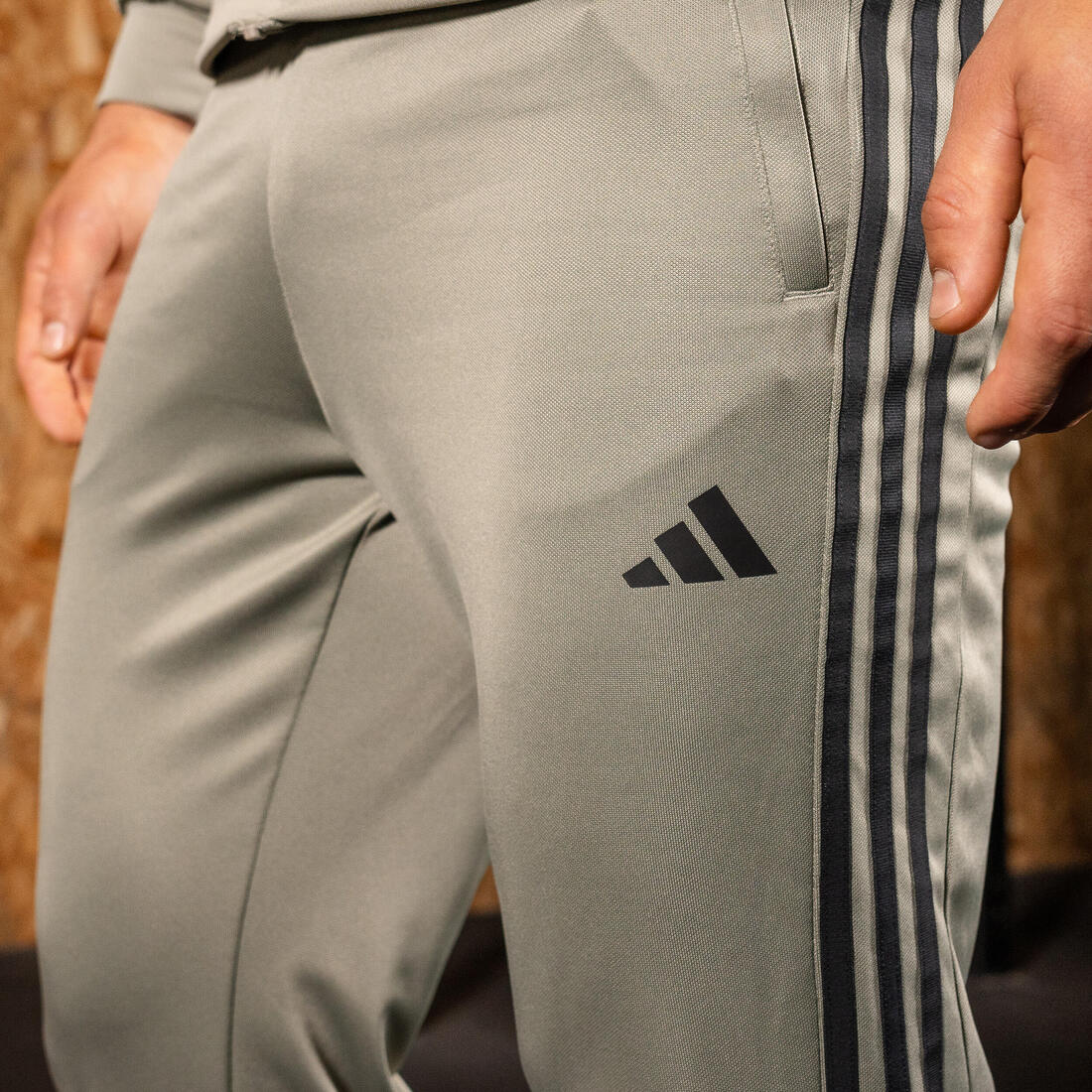 PANTALON JOGGING DE FITNESS CARDIO ADIDAS HOMME GRIS ARGENT - Image 8