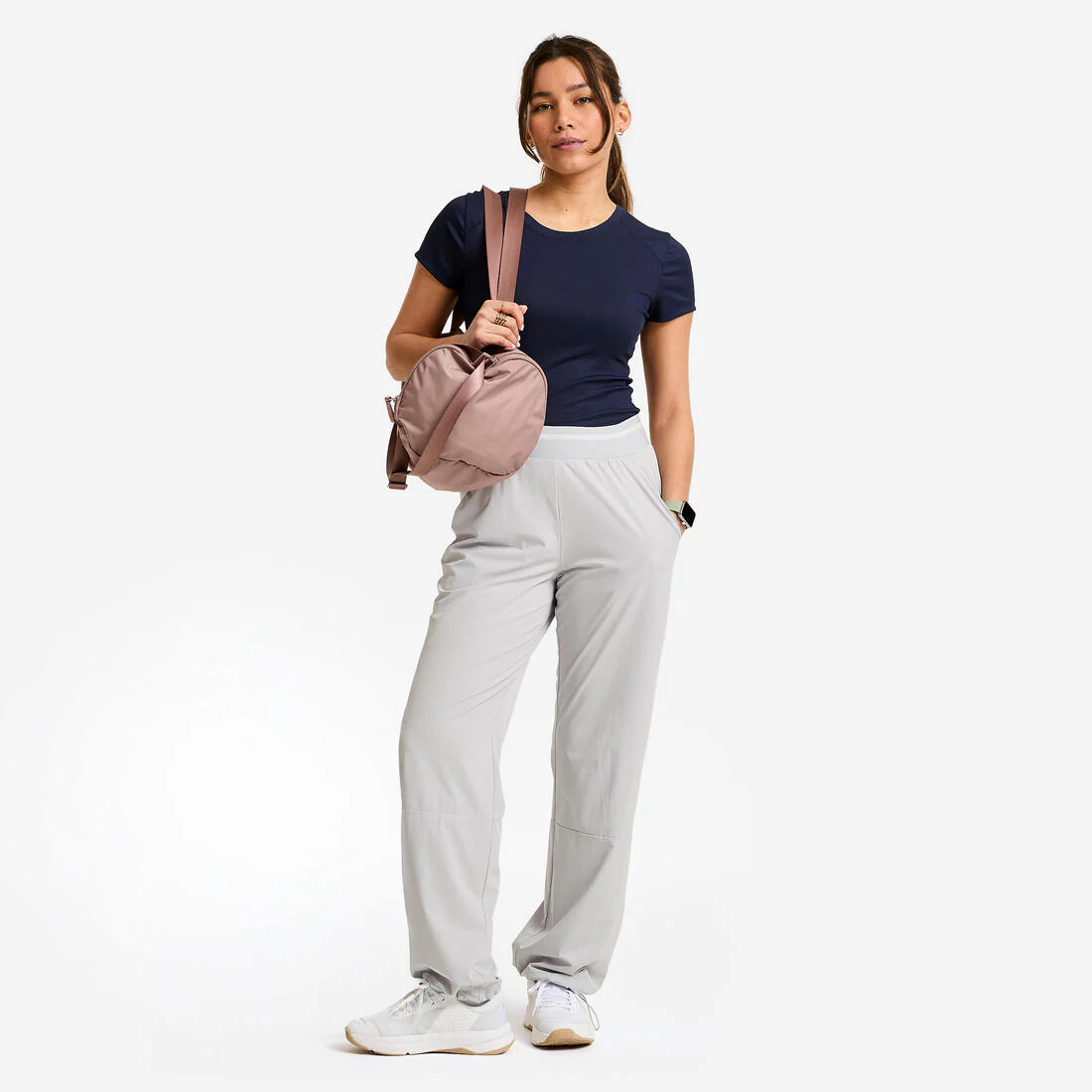 Pantalon oversize femme, gris - Image 2