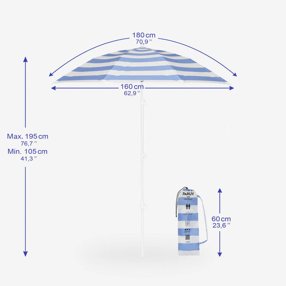 Parasol de plage compact 2 places upf 50+ - Image 4