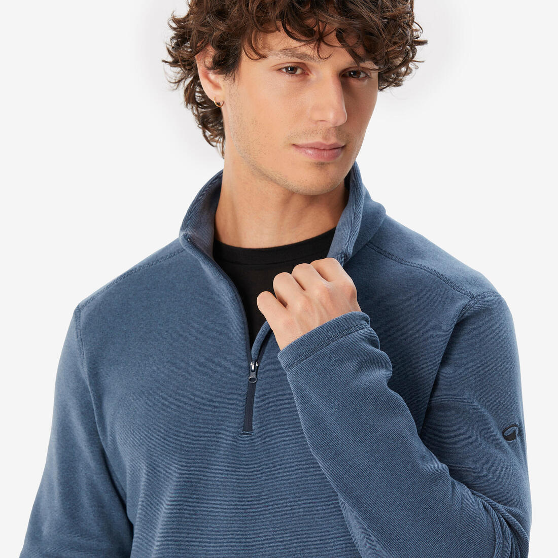 Polaire de randonnée montagne homme, MH100 demi zip bleu - Image 4