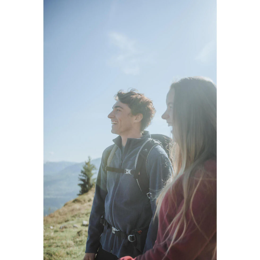 Polaire de randonnée montagne homme, MH100 demi zip bleu - Image 6