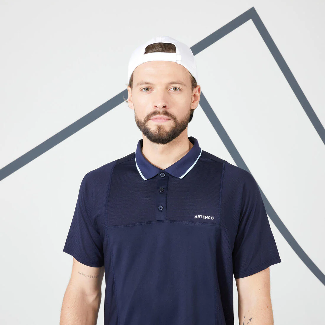 Polo tennis manches courtes Homme - Artengo DRY Marine - Image 5