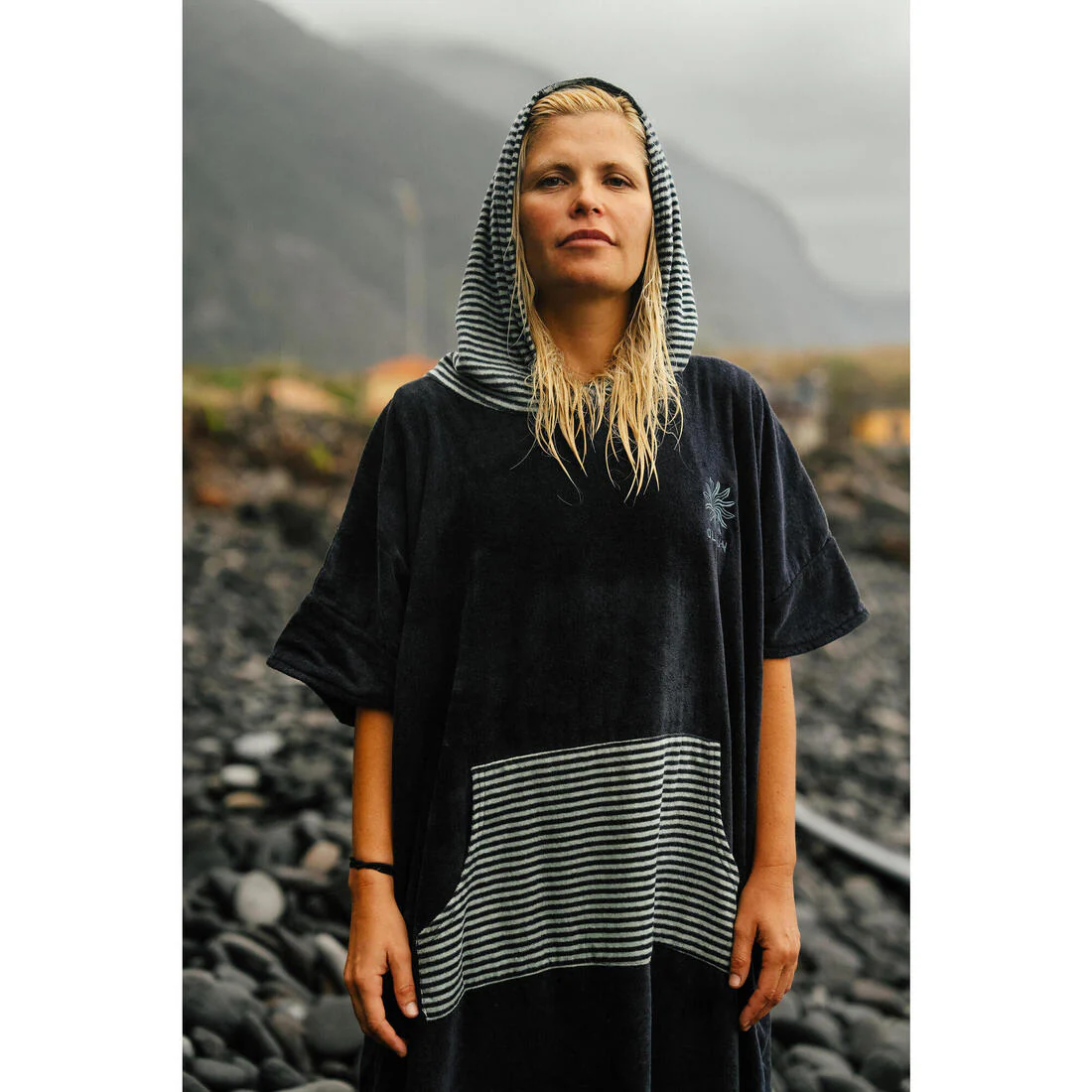 Poncho de plage surf adulte à partir de 150 cm, 900 Fish bleu gris - Image 10