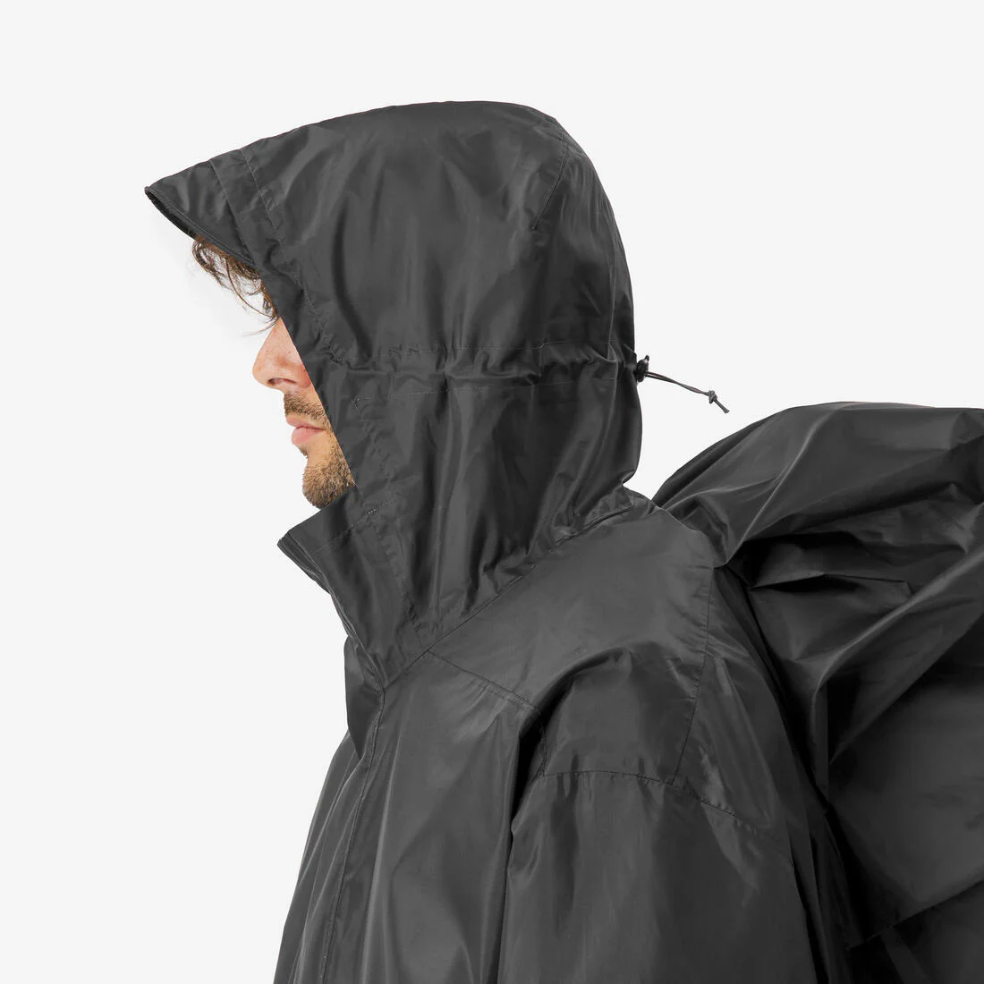 Poncho pluie de randonnée - MT500  - 60L - Noir - Image 3