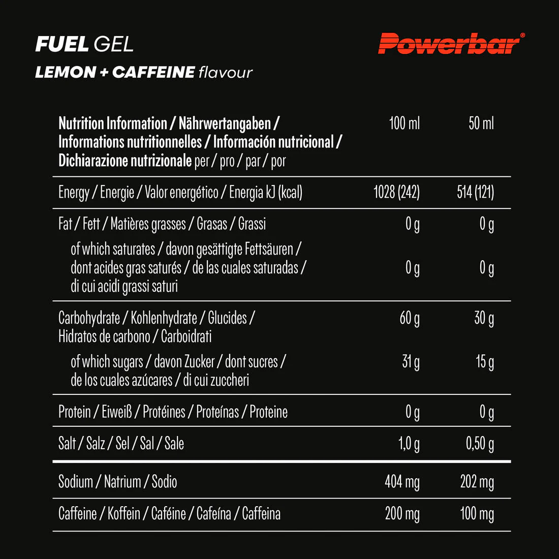 Powerbar Gel énergétique Blackline Citron x1 Cafféiné - Image 2