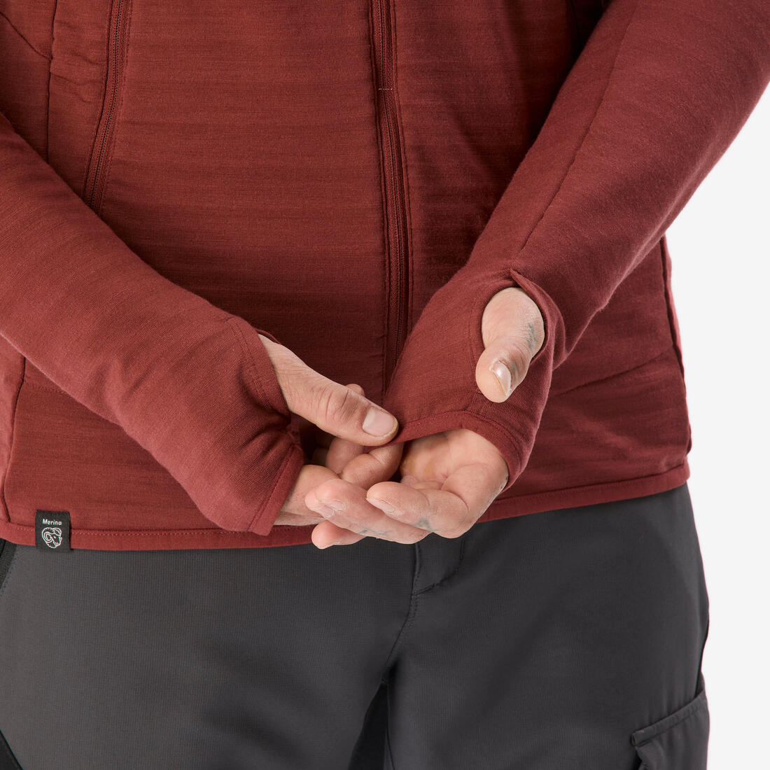 Pull technique à capuche en laine mérinos homme, Resist - Image 5