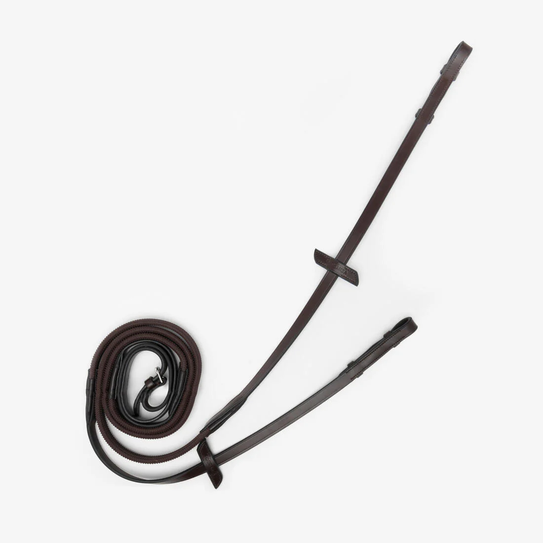 Rênes équitation cuir grip Cheval et Poney - 900 marron clair - Image 2