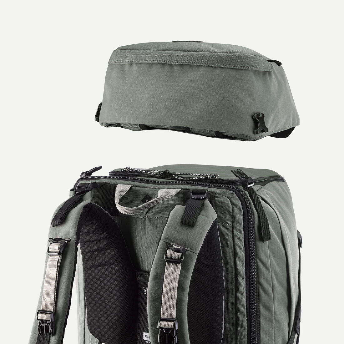 Sac à dos de voyage ouverture valise 70+6L homme, Travel 900 vert kaki - Image 10