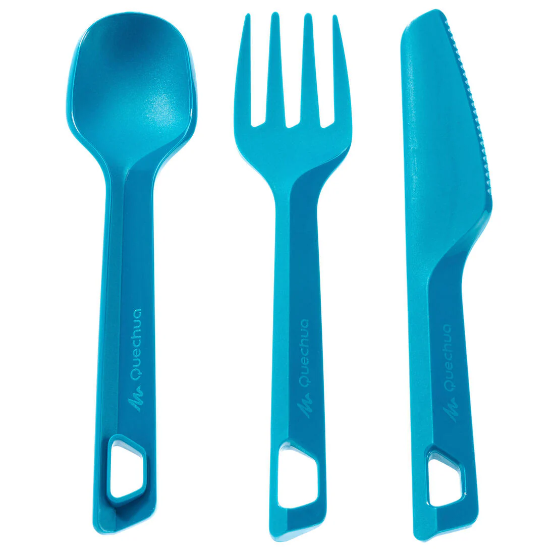 Set 3 couverts (couteau, fourchette, cuillère) pour le camping en plastique - Image 13
