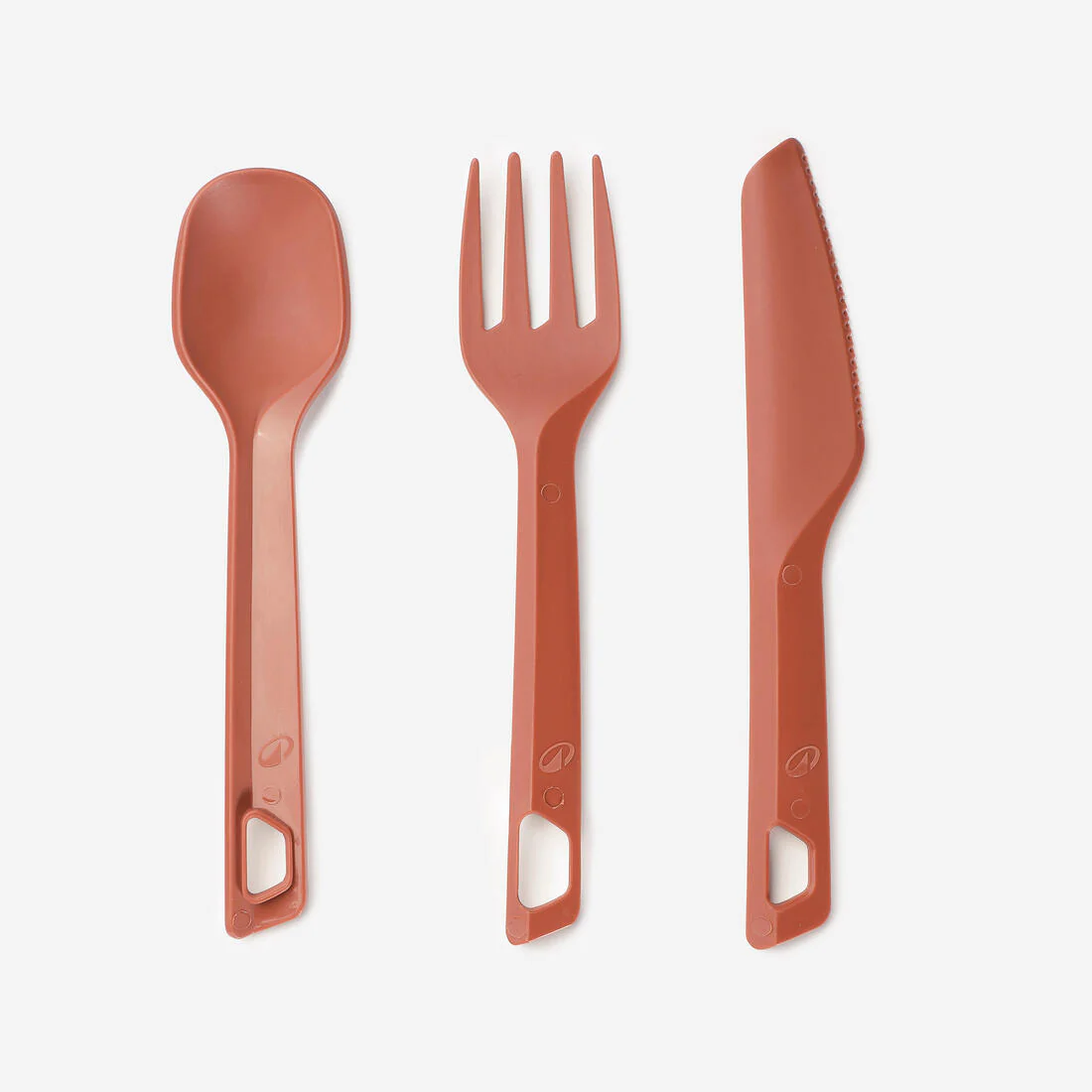 Set 3 couverts (couteau, fourchette, cuillère) pour le camping en plastique - Image 3