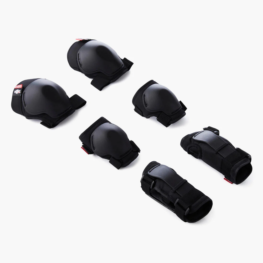 Set de 3x2 protections enfant roller skateboard trottinette 100 noir - Image 7