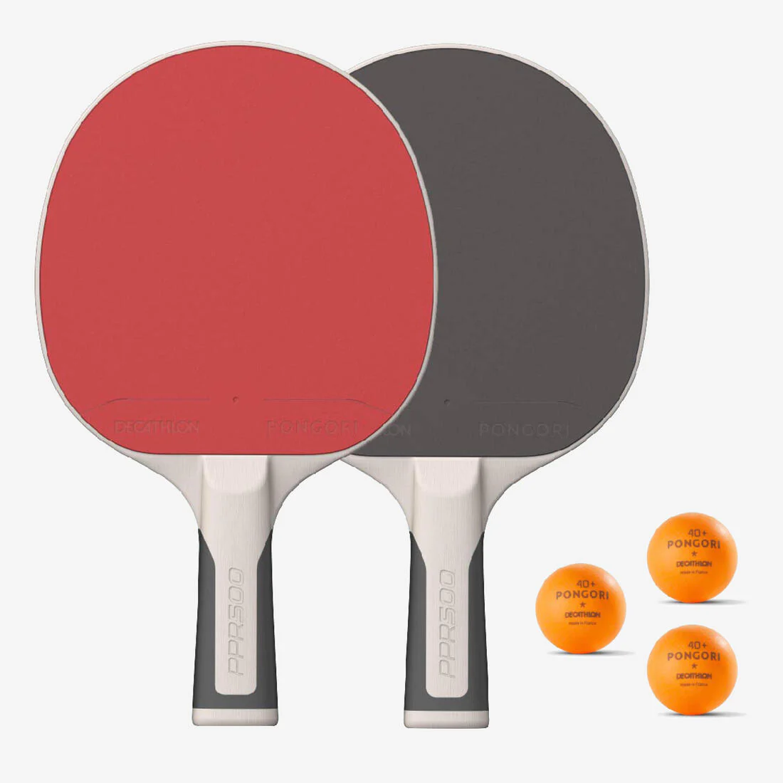 Set de raquette de ping pong résistantes + 3 balles - Set PPR 500