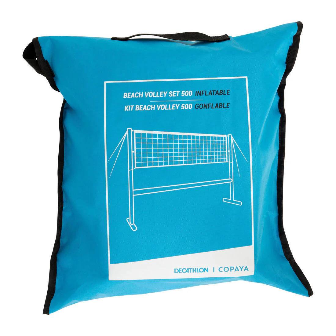 Set (Filet et structure) de Beach volley 500 gonflable bleu - Image 2