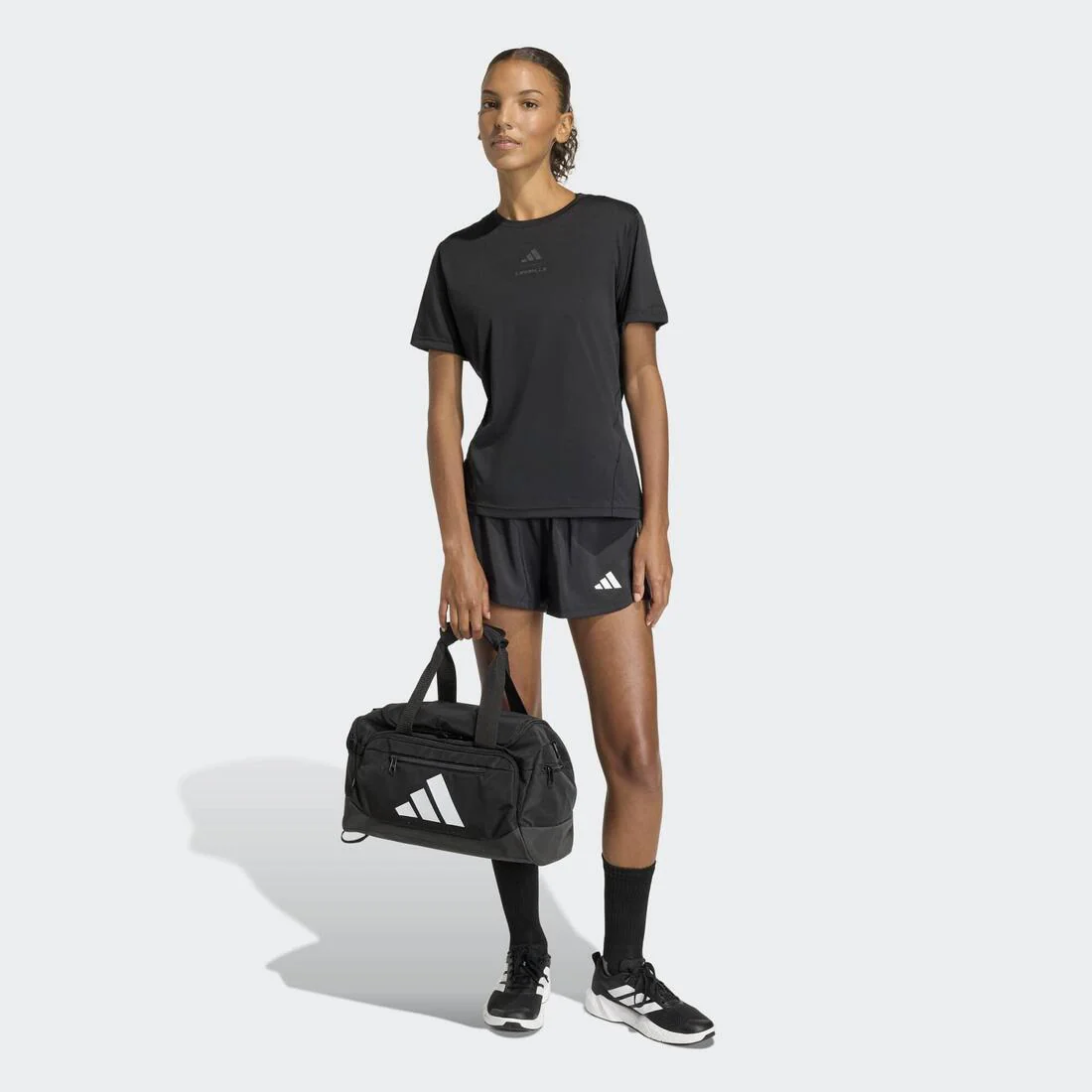 Short de fitness 2 en 1 femme, noir - Image 6