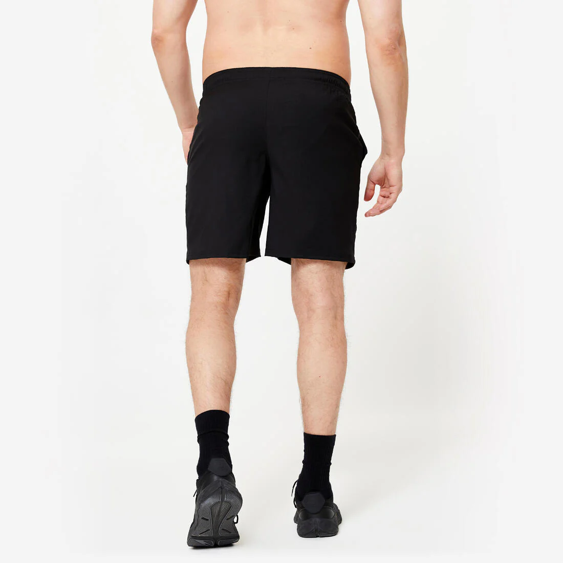 Short de fitness basic respirant homme - noir - Image 4