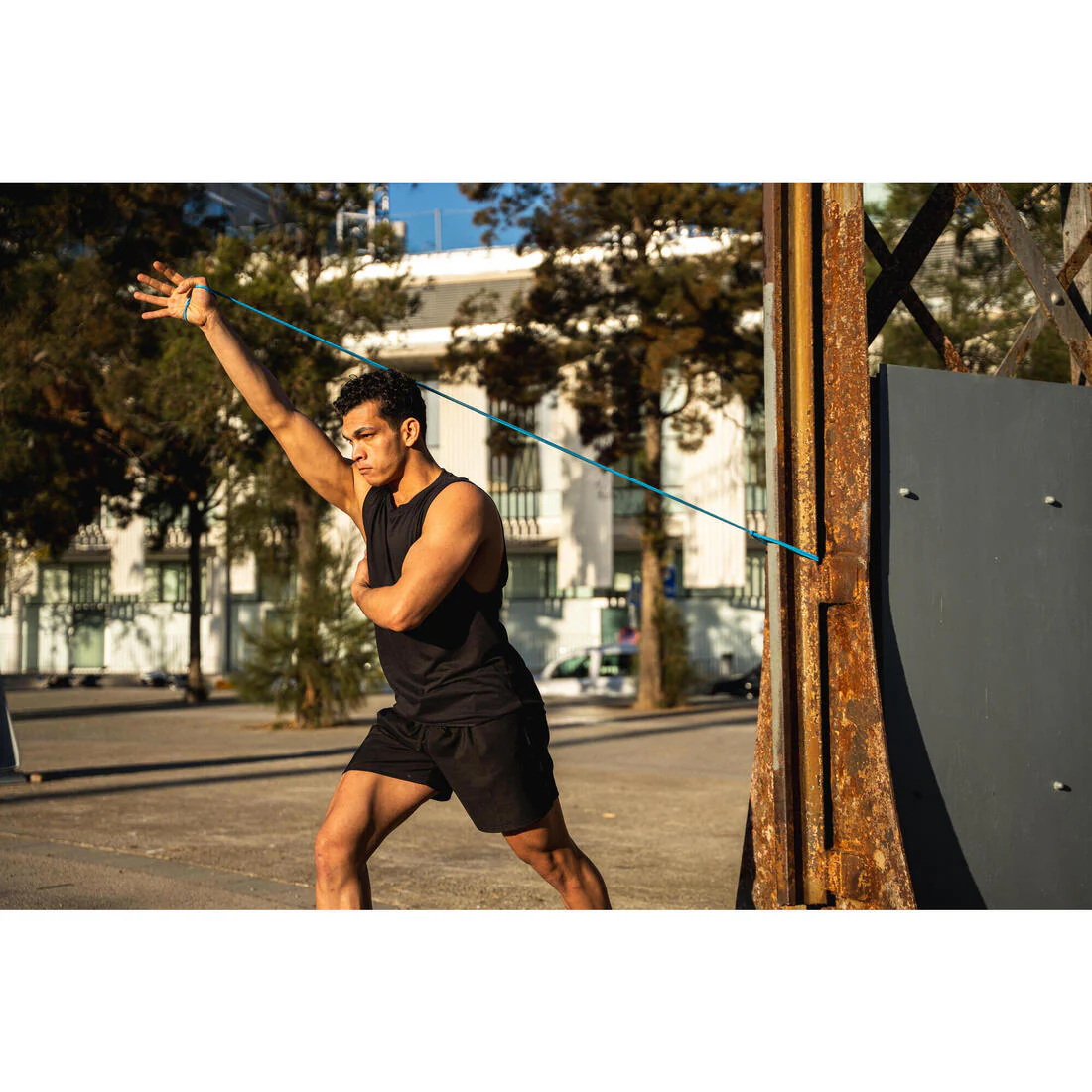 Short de fitness basic respirant homme - noir - Image 6