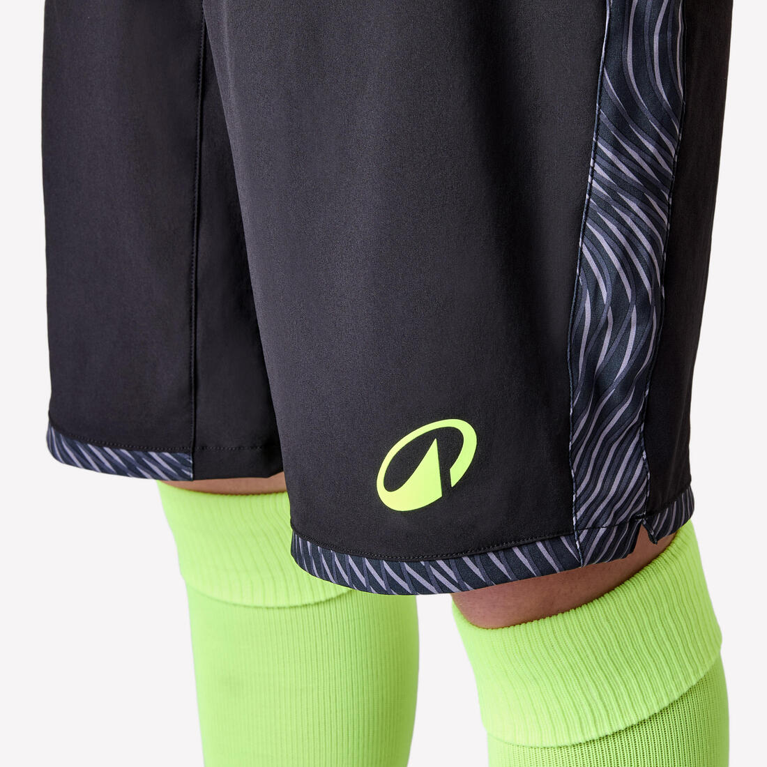 Short de football adulte Viralto II Wavy Noir et jaune fluo - Image 5