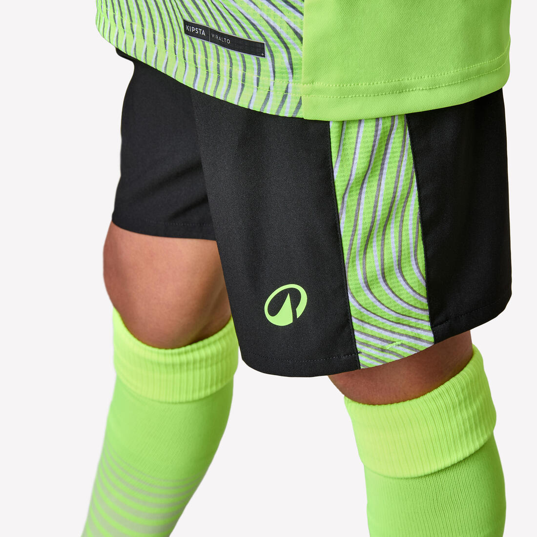 SHORT DE FOOTBALL ENFANT VIRALTO KIDS GRIS BANDE - Image 17