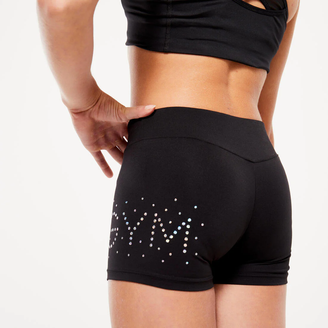 SHORT GYM FILLE NOIR BRILLANT - Image 5