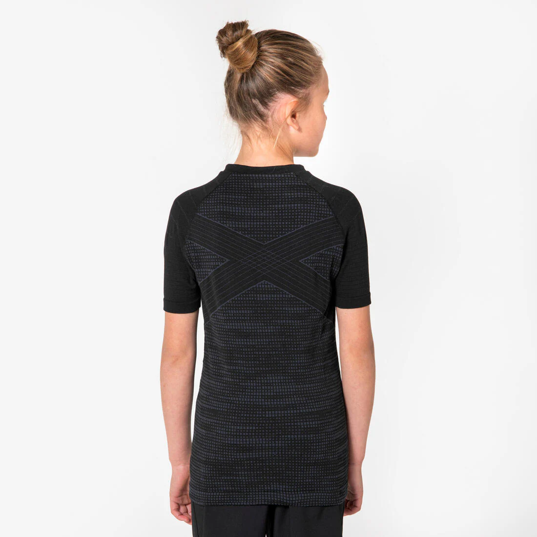 SOUS-VETEMENT THERMIQUE HAUT MANCHES COURTES  ENFANT NOIR KEEPDRY 500 - Image 4