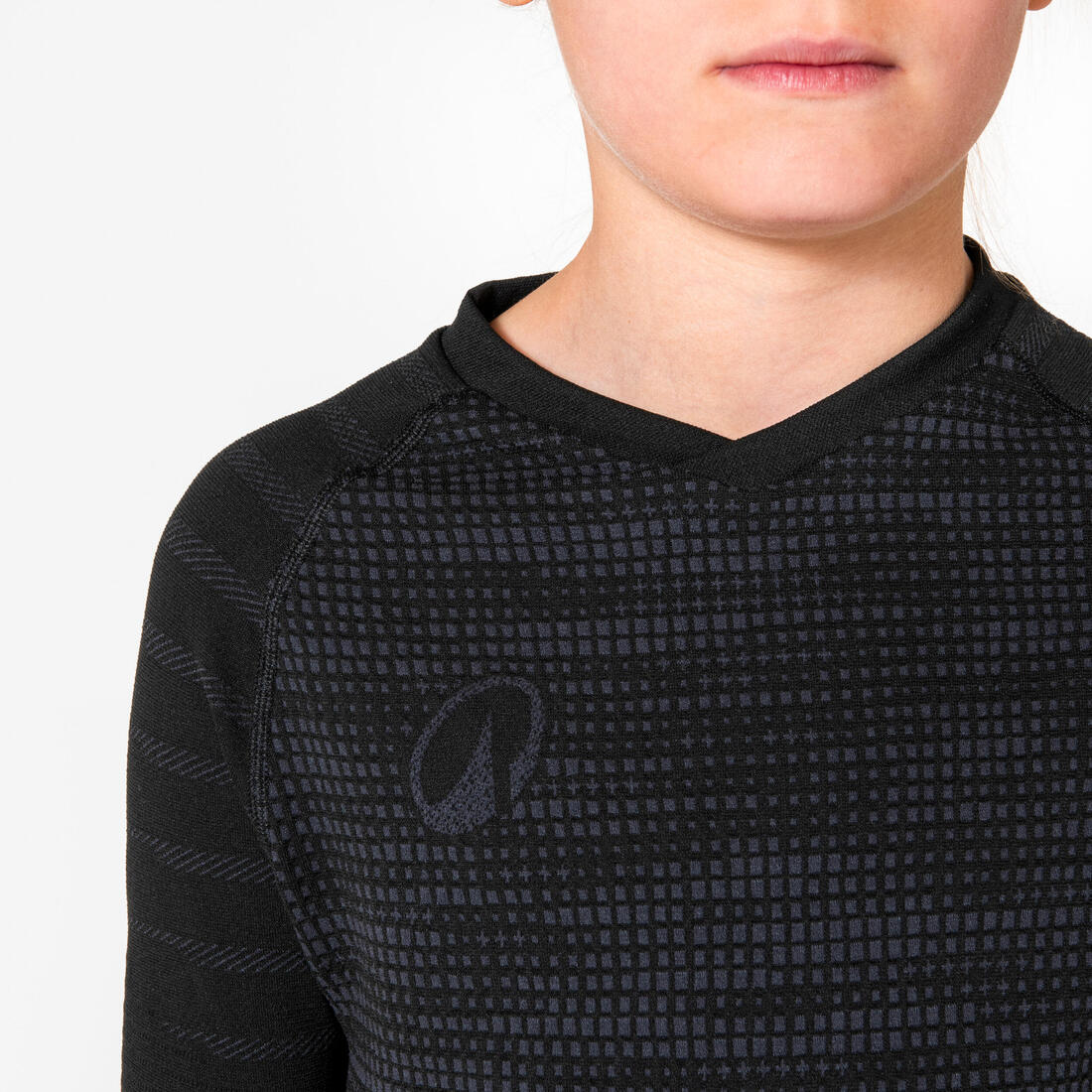 SOUS-VETEMENT THERMIQUE HAUT MANCHES COURTES  ENFANT NOIR KEEPDRY 500 - Image 6