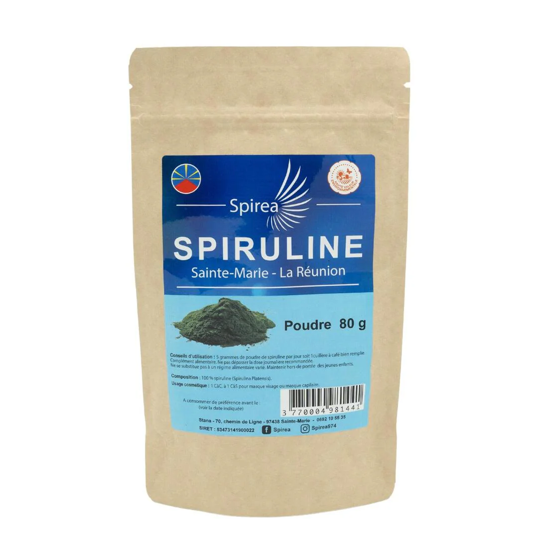 SPIREA-Spiruline 100% Poudre - 80 gr