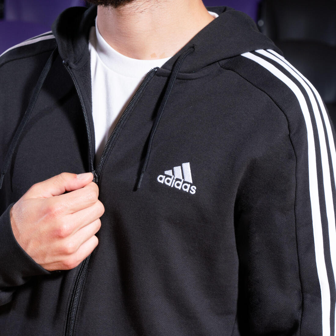 SWEAT A CAPUCHE DE FITNESS SOFT TRAINING ADIDAS HOMME NOIR - Image 8